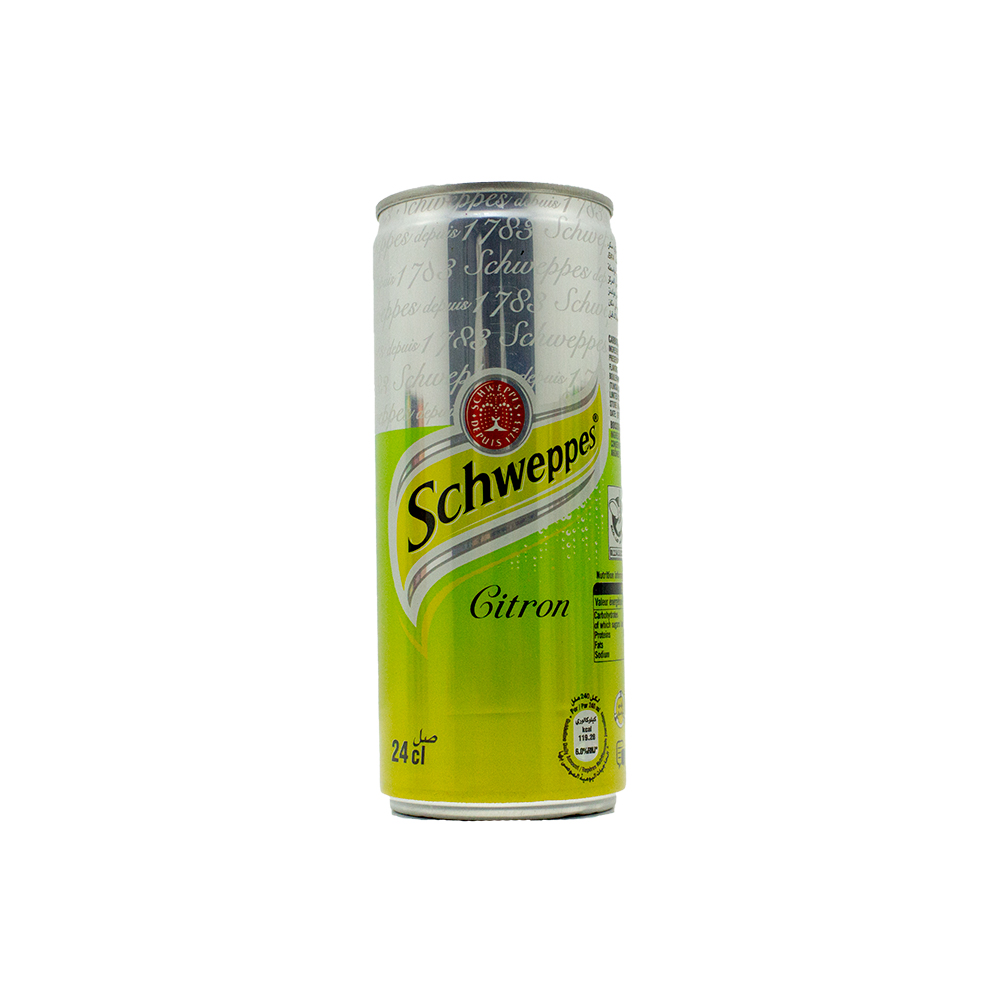 BOISSON GAZEUSE SCHWEPPES CITRON BOITE 25CL *24P